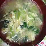 小松菜ともやしとたまごの中華スープ